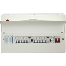 Wylex 14 way Metal Dual Type A RCD Consumer Unit + 10 MCBs + 1 Mod SPD