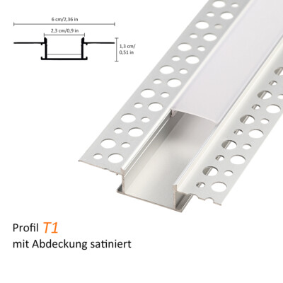2x LED Aluminium Profil 1m Schienen 23mm Breite Montage Zubehör Für LED Streifen