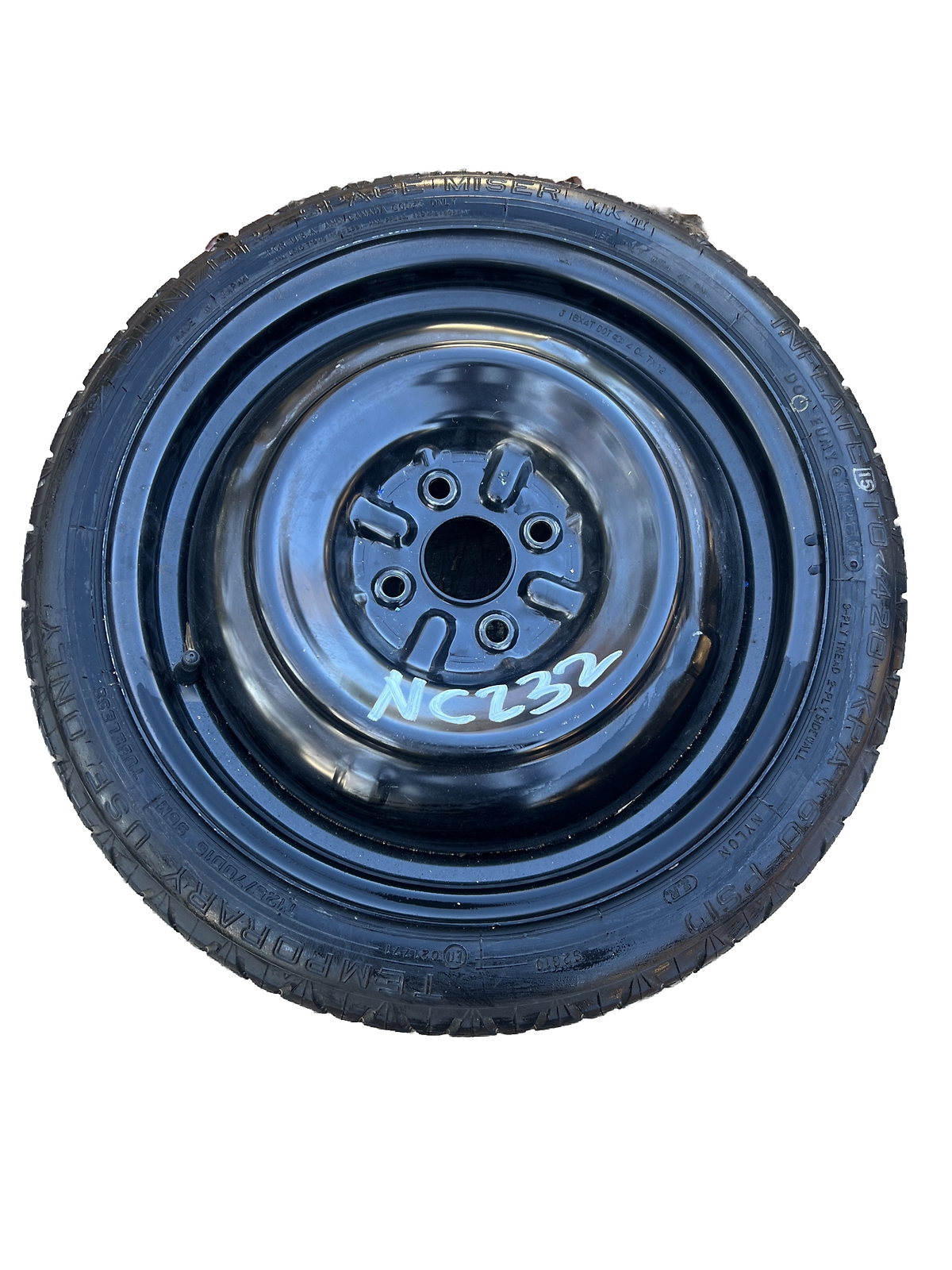 TOYOTA SCION XB XA YARIS MR2 SPARE TIRE DONUT WHEEL RIM 125/70/16