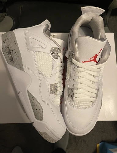 Nike air Jordan 4 White Oreo Tech grey 43 US9,5 weiß grau 