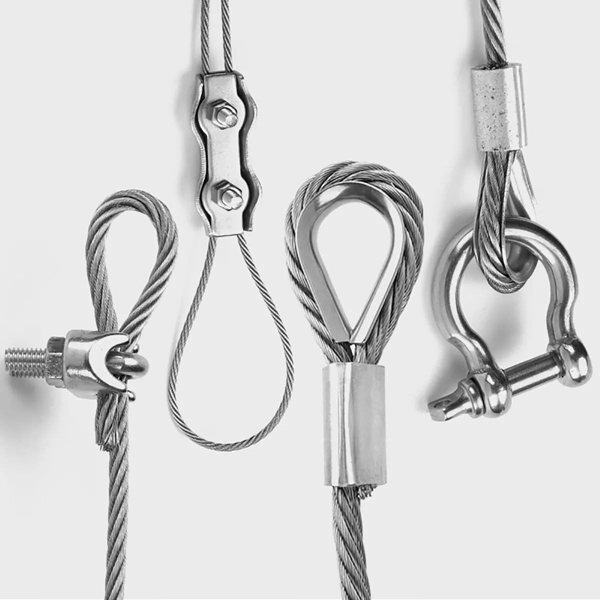 Stainless Steel Wire Rope, Shackles, Clamp U Bolts, Thimbles, Simplex Wire  Clamp