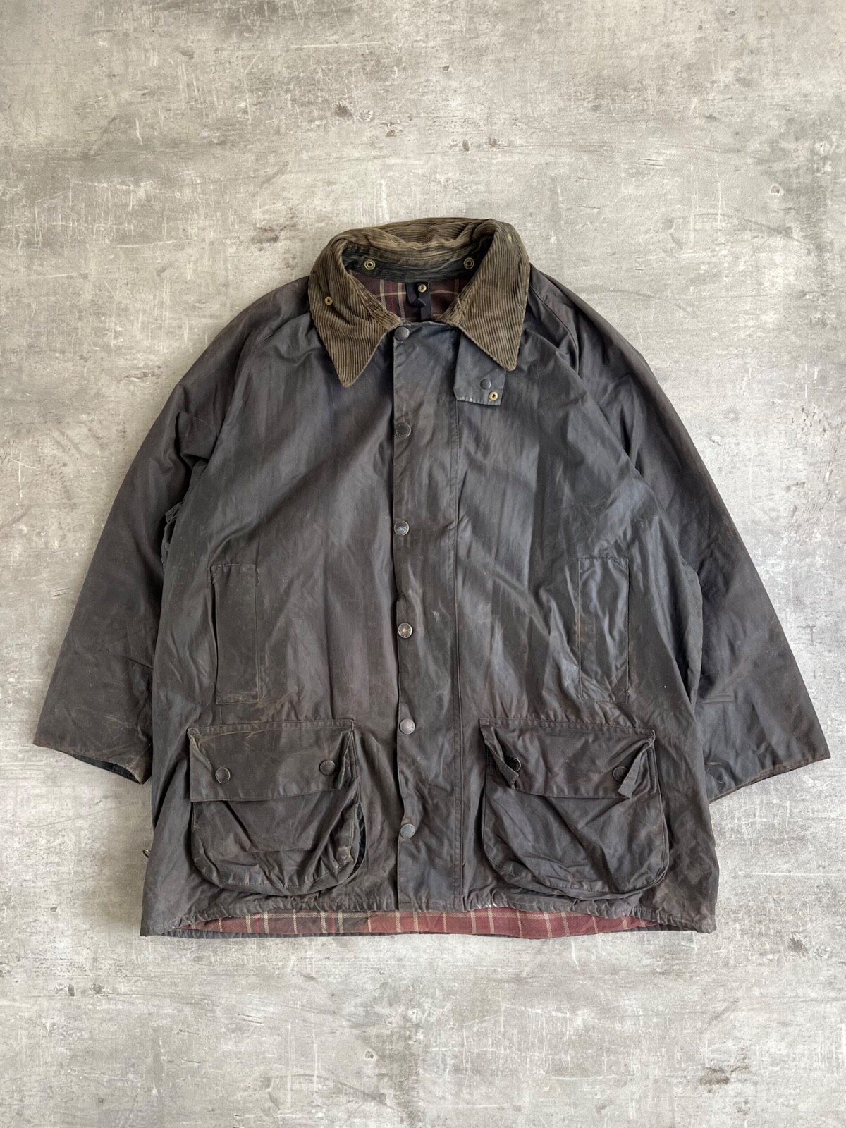 BARBOUR BEAUFORT WAXED JACKET BLUE C48 L XL