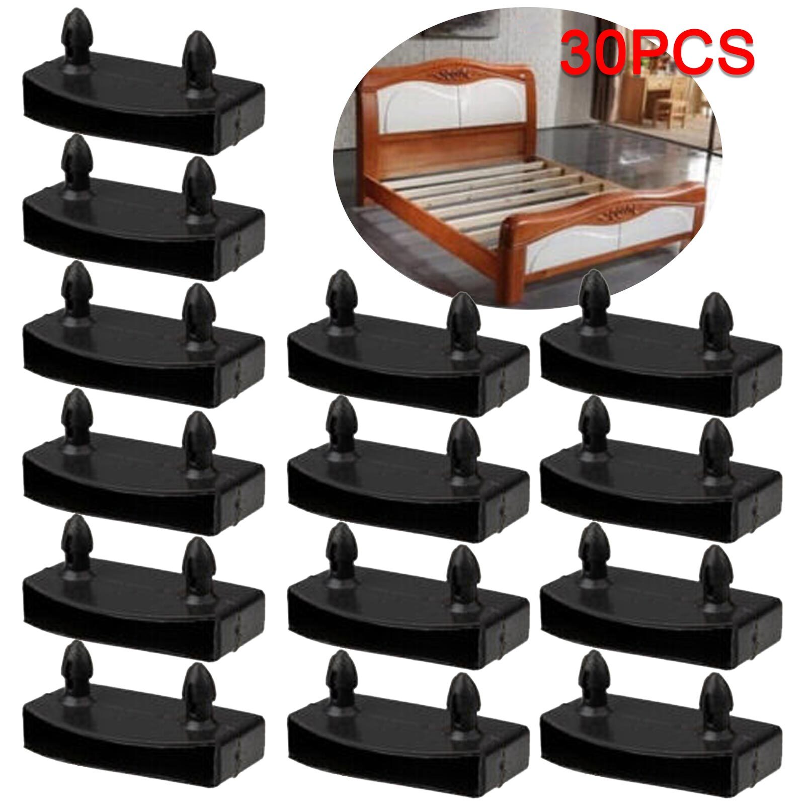 50PCS Bed Slat Plastic Holders Caps Fixings Centre Ends Middle