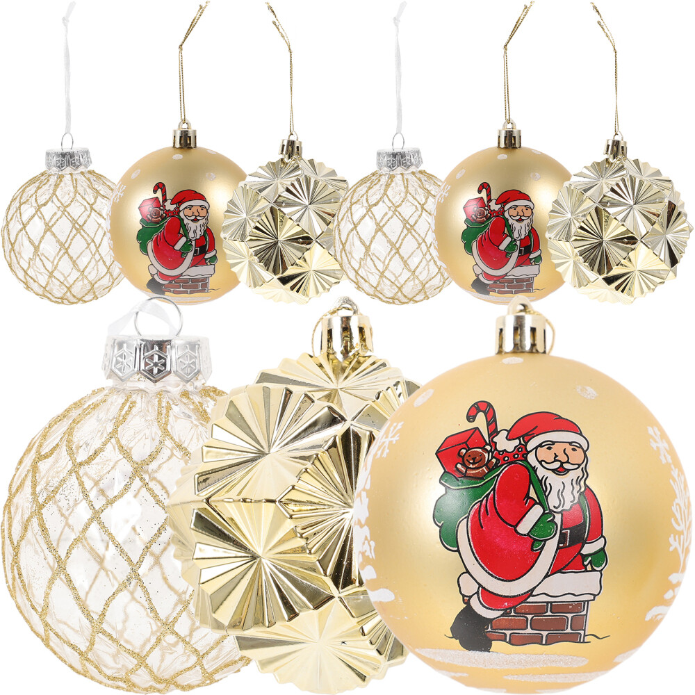 1 Set Glitter Christmas Ball Ornaments Hanging Xmas Balls Decorations