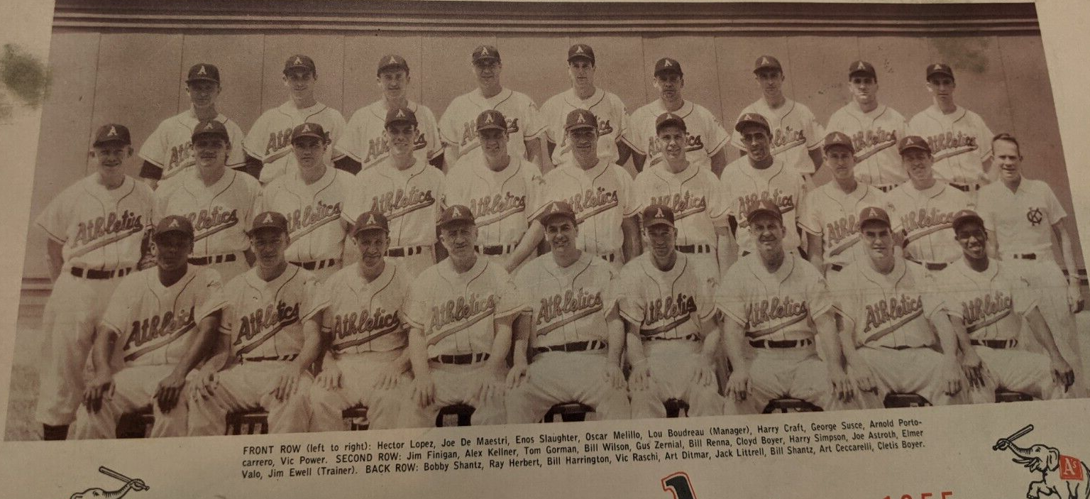 1955 Kansas City Athletics Team Picture Advertisement Collectible