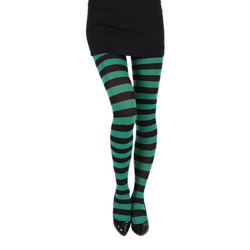 Women Multicolor Striped Tights Stockings Christmas Halloween Cosplay Pantyhose - Picture 22 of 23