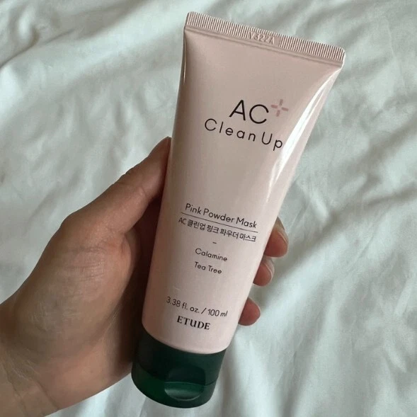 Máscara en polvo rosa ETUDE AC Clean Up 100 ml máscara de lavado máscara de calamina K-Beauty Foto 3 de 4