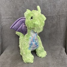 MELISSA  DOUG GREEN DRAGON BEAN BAG PLUSH WITH PURPLE GLITTER WINGS 10"