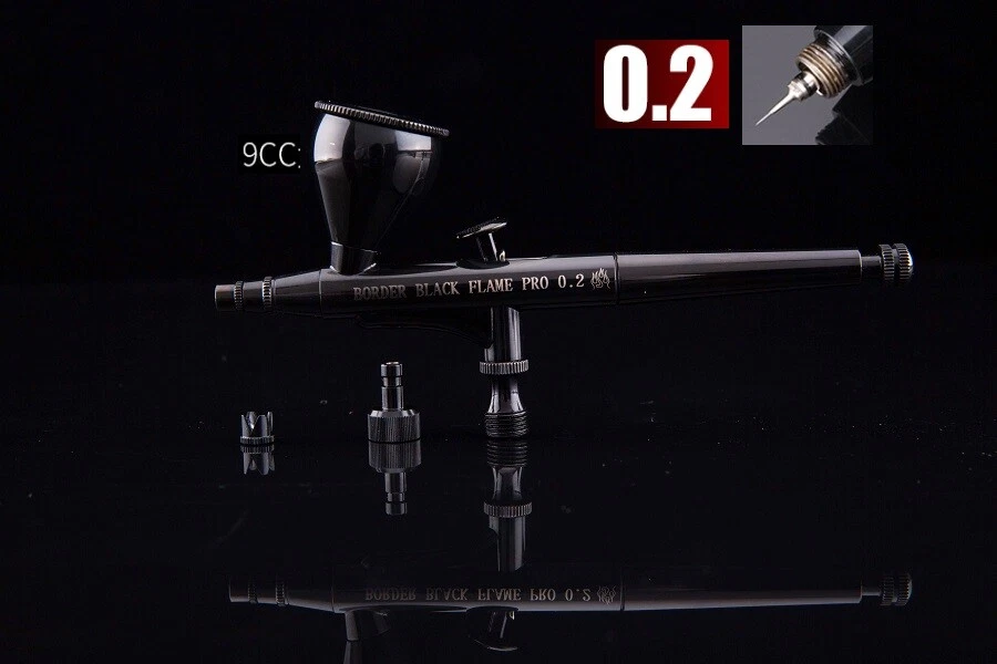 Border Model Black Flame 0.2mm Dual Action Airbrush w/9cc Cup [Pro]