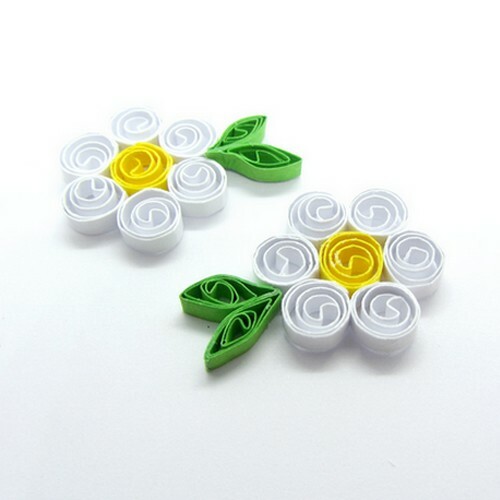 2 FLEURS en papier - Quilling Fait main _ 2,2X3,2cm _ Scrap carterie embellisse - Picture 3 of 27