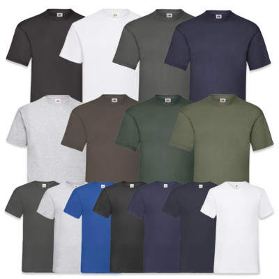 10 FRUIT OF THE LOOM T SHIRTS VALUE / V-NECK BAUMWOLLE M L XL XXL 3XL 4XL 5XL