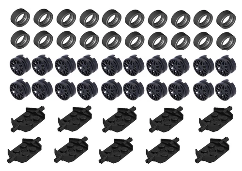 ☀️NEW LEGO Tire 14mm D. x 6mm Solid Smooth Wheels Axle Rims Cars 50x Parts #3