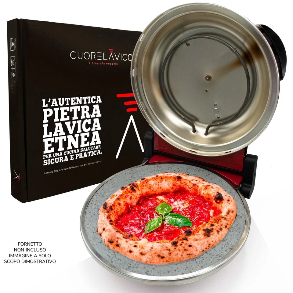 CUORE LAVICO - PIASTRA REFRATTARIA PIETRA LAVICA ETNEA ILLILLO PIZZA TONDA 33 cm - Imagen 2 de 4