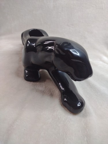 Maceta de cerámica vintage MCM 1950 merodeando Black Panther Jaguar 16" - Imagen 6 de 12