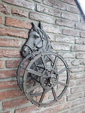 Schlauchhalter Pferd Schlauchrolle Pferde Antik Gusseisen Garten Vintage Wand