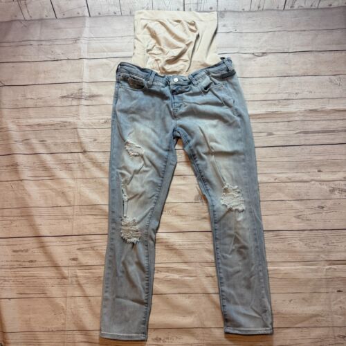 BLANQI Maternity Full Belly Support Medium Wash Straight Denim Jeans Size 10