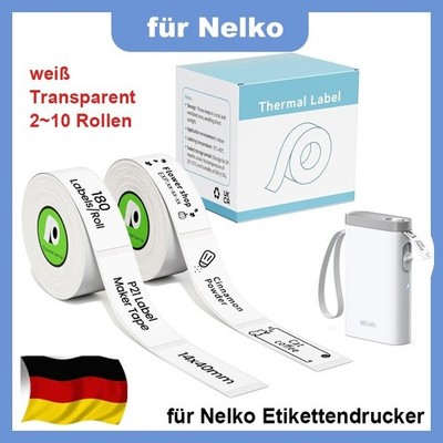 für NELKO P21 Klebeband für Etikettendrucker, Etikettendruckpapier 14x40mm 180ps