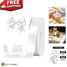 Versatile 100 Yards White Polyester Satin Ribbon Perfect for Every Occasion