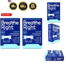 Nasal Strips to Stop Snoring, Drug-Free, Clear for Sensitive Skin, 30 count P...