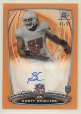 2014 Bowman Rookie Chrome Refractor Orange Border 42/50 Scott Crichton Auto 0p10