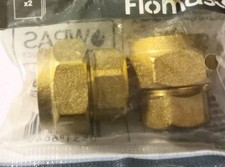Flomasta Brass Compression Stop Ends 15mm 2 Pack