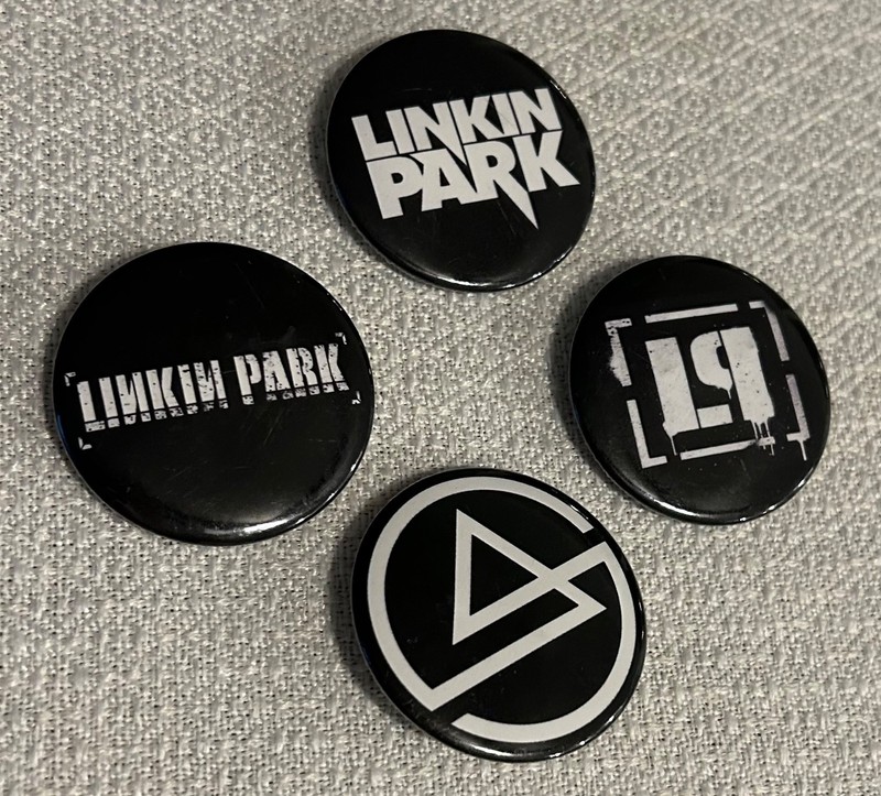 LINKIN PARK pins~ Set of 4. Black and White backpack pins