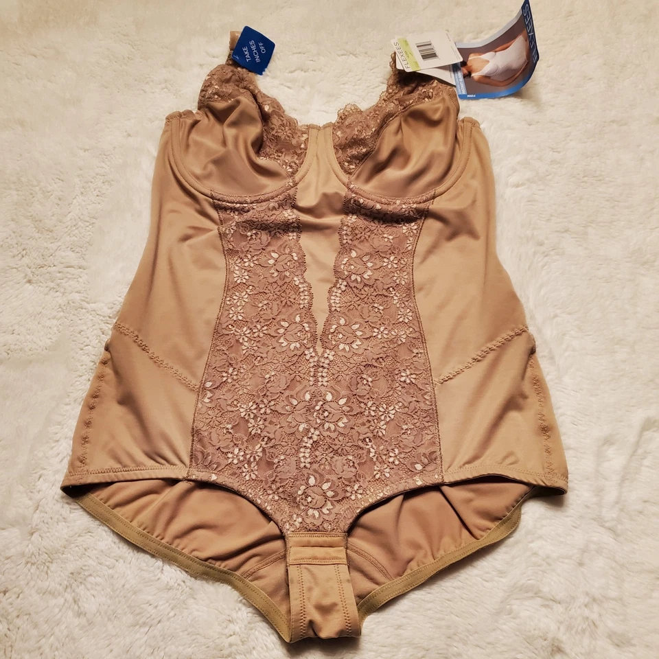 Sujetador de Colección Flexees Estilo 5356 Instantáneo Adelgado Modelador Corporal Firme UW Beige Tostado 42B Foto 4 de 4