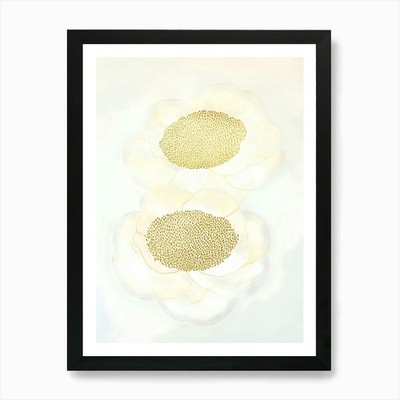 Zwei weiße Blumen Kunstdruck gerahmt Wandbild Poster Leinwanddruck Bild