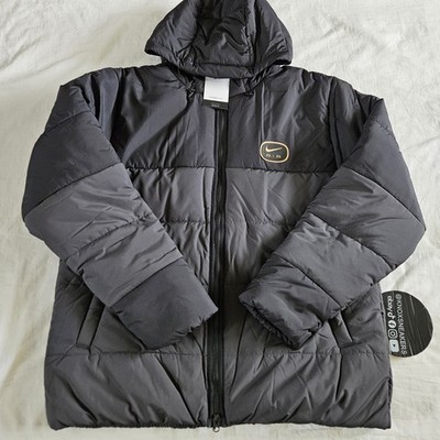 Nike Sportswear Air Puffer Winter Jacket Black Gold HM0198-010 Men's Size XLarge