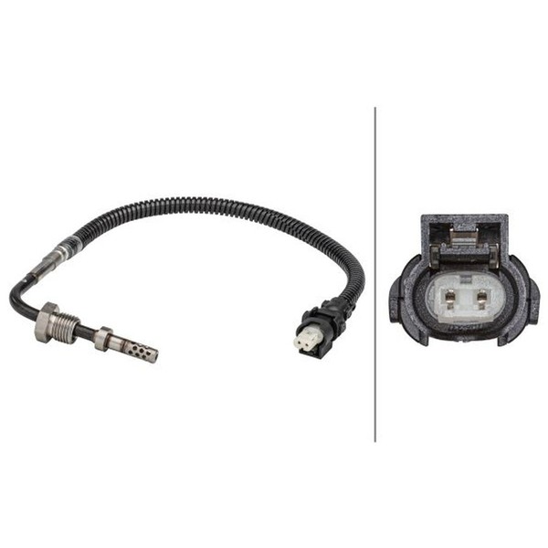 Sensor Abgastemperatur Geschraubt 2-Polig 255 Mm Kabel Hella FüR MB A-KLASSE-image