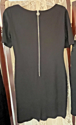 Antonio Melani Dress Exposed Silver Back Zipper Knee Length Short Sleeve  Sz 4