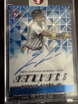 2025 Topps Pristine - Italics Ronald Acuña Jr. #I-RA Blue Refractor /75 (AU)