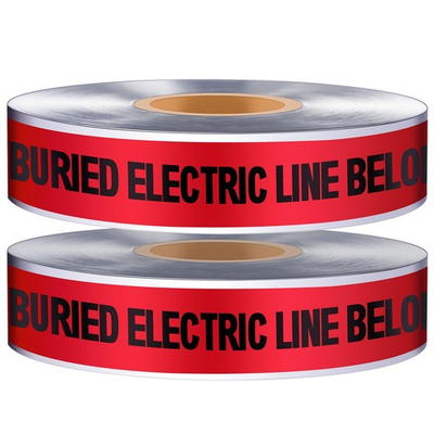 #ad 2 Roll 2 Inch x 1000 Feet Detectable Safety Tape Buried Gas Line Electrical C... $74.85