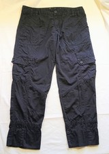 Calvin Klein Women's Cargo Capri Pants Black Cotton Blend Size 10 Length 26"