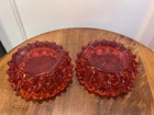 Vintage Fenton Hobnail Ashtray MCM Persimmon Orange Art Glass Bowl Jewelry Dish