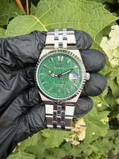 Grand Seiko Green Dial Automatic Date Watch, SS Bracelet, Exhibition Back
