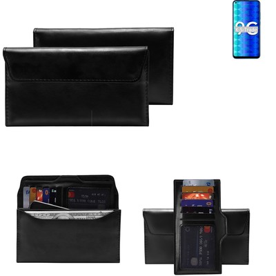 Handy Hülle für Huawei Honor 9C Wallet Case + Cover Handyhülle Tasche schwarz