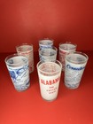 State Souvenir Frosted Drinking Glass Set of 7 Vintage