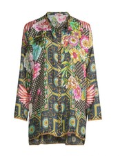 NWT Johnny Was Fagan Josie Tunic in Floral Print Lightweight Silk Blouse S