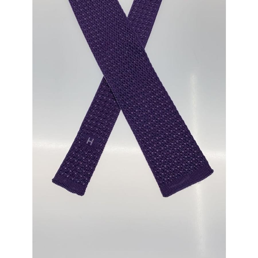 HERMES Silk Tie Blue Solid Made in France Very Go… - image 2