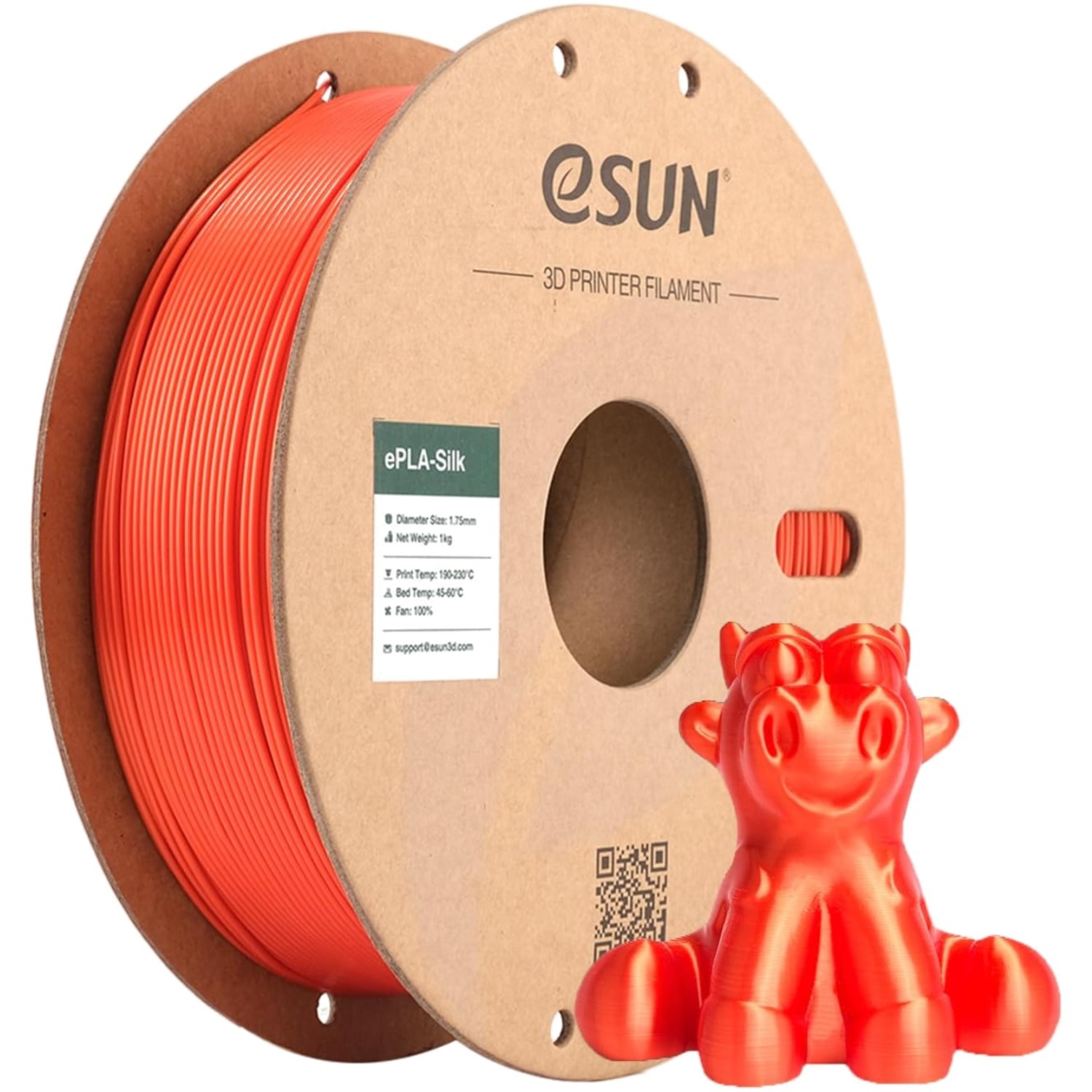 PLA Filament, 1.75mm, Seide Glänzend, 3D Drucker, 1kg, Jacinth
