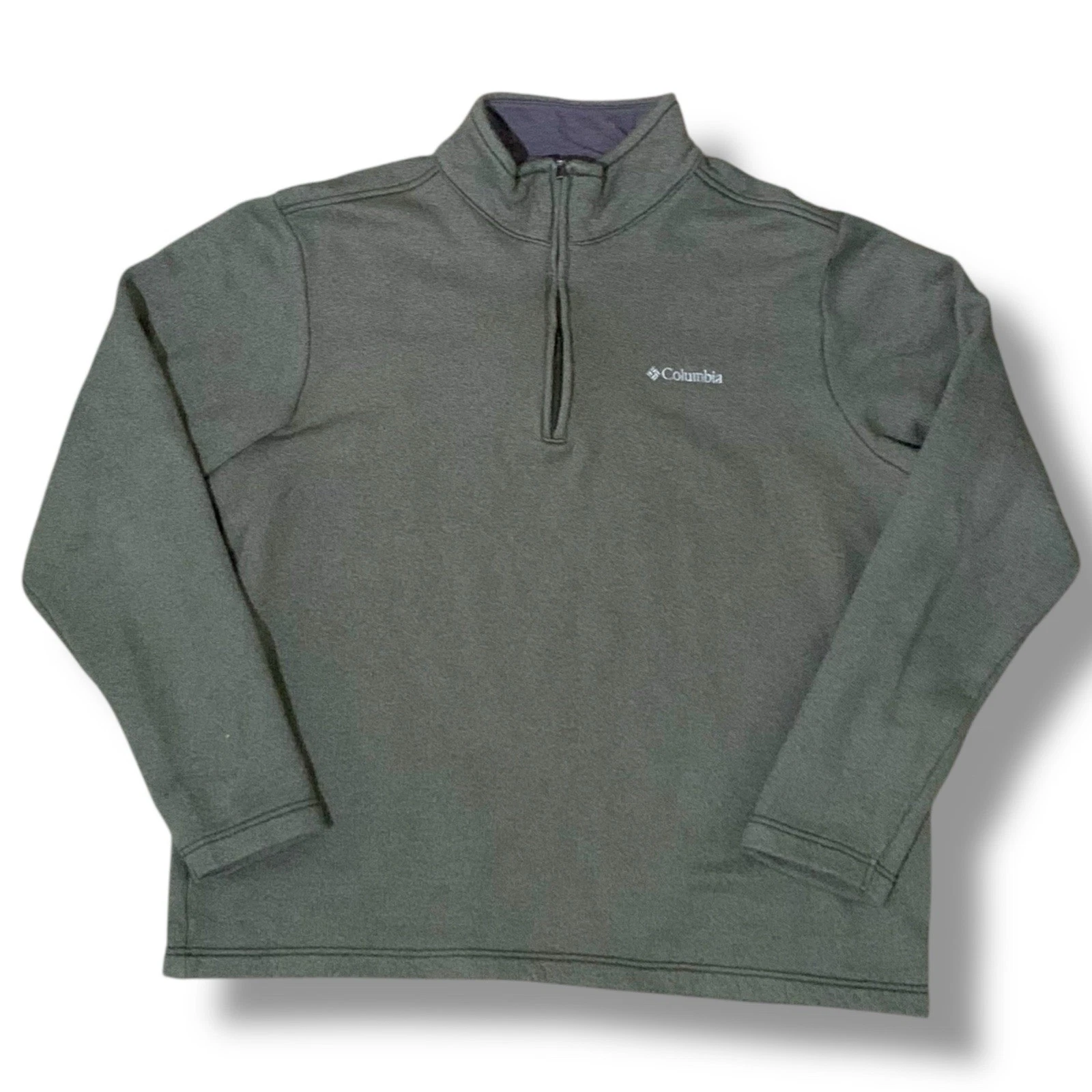 VETEMENTS Columbia Great Hart Mountain III mezza zip verde pullover giacca uomo taglia large