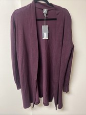 Worthington Women's Cardigan Sweater LARGE Long Sleeve, Open Front Burgundy NWT