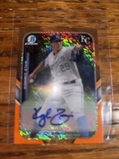 2015 Bowman Chrome Orange Farms Finest Auto Kyle Zimmer 19/25 Kansas City Royals
