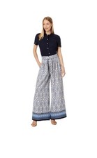 Woman's Pants Tommy Hilfiger Paisley Wide Leg Pants Blue New Authentic Size Sp