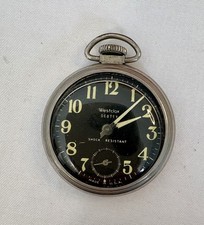 634 Westclox SCOTTY Pocket Watch Black LUMINOUS Dial