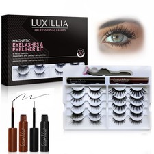 Magnetic Eyelashes with Applicator Kit - 13 BLACK&BROWN - 13 PIECE SET, Black