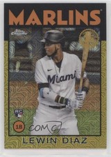 2021 Topps Silver Pack Series 2 1986 Chrome Baseball Gold 9/50 Lewin Diaz k4s