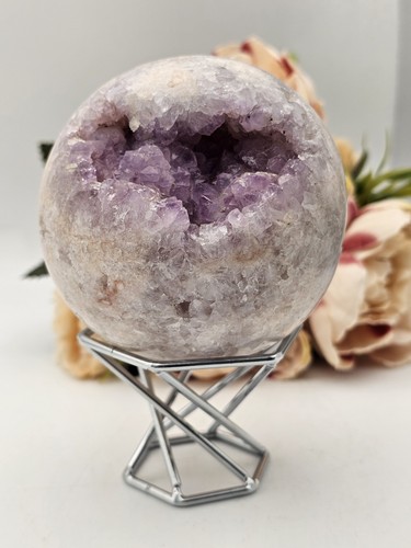 AA Grade Large pink amethyst & flower agate Sphere Purple blossom 548g 7cm - Picture 3 of 14