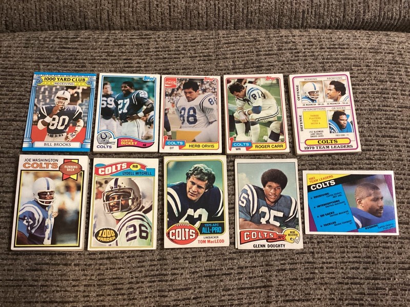 (50) Vintage BALTIMORE COLTS - 1975 through 1987 - VG/EX - No Duplicates